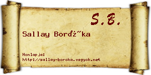 Sallay Boróka névjegykártya